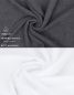 Preview: Betz PALERMO Handtuch-Set – 12er Handtücher-Set -  2x Liegetücher - 4x Handtücher – 2x Gästetucher – 2x Waschhandschuhe – 2x Seiftücher – Farbe anthrazit und weiß