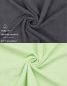 Preview: Betz Lot de 10 gants de toilette PALERMO 100% coton taille 16x21 cm couleur: gris anthracite & vert