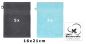 Preview: Betz Lot de 10 gants de toilette PALERMO 100% coton taille 16x21 cm couleur: gris anthracite & turquoise