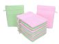 Preview: Betz Lot de 10 gants de toilette PALERMO 100% coton taille 16x21 cm couleur: rose & vert