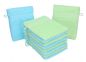 Preview: Betz PALERMO Waschhandschuhe 10er - Frottee Waschlappen - aus 100% Baumwolle – 16 cm x 21 cm – Farbe grün und türkis