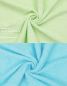 Preview: Betz 10 Piece Wash Mitt Set PALERMO 100% Cotton 10 Wash Mitts Size: 16 x 21 cm Colour: green & turquoise