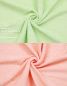 Preview: Betz 10 Piece Wash Mitt Set PALERMO 100% Cotton 10 Wash Mitts Size: 16 x 21 cm Colour: green & apricot