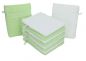 Preview: Betz Lot de 10 gants de toilette PALERMO 100% coton taille 16x21 cm couleur: blanc & vert