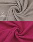 Preview: Betz set di 10 guanti da bagno PALERMO 100 % cotone misure 16 x 21 cm rosso cranberry-grigia pietra
