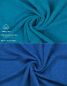 Preview: Betz PALERMO Waschhandschuhe 10er - Frottee Waschlappen - aus 100% Baumwolle – 16 cm x 21 cm – Farbe blau-petrol