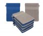 Preview: Betz Lot de 10 gants de toilette PALERMO 100% coton taille 16x21 cm bleu-grip pierre