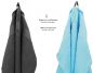 Preview: Betz Lot de 10 serviettes débarbouillettes PALERMO taille 30x30 cm couleurs gris anthracite & turquoise