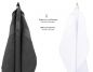 Preview: Betz Lot de 10 serviettes débarbouillettes PALERMO taille 30x30 cm couleurs blanc & gris anthracite