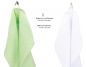 Preview: Betz 10 Piece Face Cloth Set PALERMO 100% Cotton 10 Face Cloths Size: 30 x 30 cm Colour: white & green