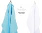 Preview: Betz 10 Piece Face Cloth Set PALERMO 100% Cotton 10 Face Cloths Size: 30 x 30 cm Colour: white & turquoise