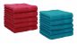 Preview: Betz Lot de 10 serviettes débarbouillettes PALERMO taille 30x30 cm rouge canneberge - bleu pétrole
