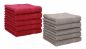 Preview: Betz Lot de 10 serviettes débarbouillettes PALERMO taille 30x30 cm rouge canneberge - gris pierre