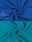 Preview: Betz 10 Piece Face Cloth Set PALERMO 100% Cotton 10 Face Cloths Size 30x30 cm blue - petrol