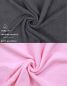 Preview: Betz 12 Stück Gästehandtücher PALERMO 100%Baumwolle Größe 30x50 cm Farbe anthrazit und rosé
