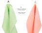 Preview: Betz Lot de 12 serviettes d'invité PALERMO 100% coton taille 30x50 cm couleurs vert & abricot