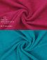 Preview: Betz Lot de 12 serviettes d'invité PALERMO 100% coton taille 30x50 cm rouge canneberge -  bleu pétrole