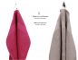 Preview: Betz 12 piece guest towel set PALERMO 100% cotton 30x50 cm cranberry red and stone grey