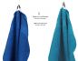 Preview: Betz 12 piece guest towel set PALERMO 100% cotton 30x50 cm blue and  teal