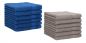 Preview: Betz 12 piece guest towel set PALERMO 100% cotton 30x50 cm blue and stone grey
