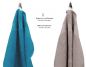 Preview: Betz Lot de 12 serviettes d'invité PALERMO 100% coton taille 30x50 cm bleu pétrole - gris pierre