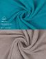 Preview: Betz 12 piece guest towel set PALERMO 100% cotton 30x50 cm teal and stone grey