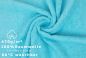 Preview: Betz 3-tlg. XXL Saunatuch Set PREMIUM 100%Baumwolle 1 Saunahandtuch 2 Handtücher Farbe türkis