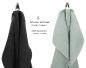 Preview: Betz 12 tlg. Handtuch Set BERLIN Liegetücher  Handtücher  Gästetücher  Seiftücher und  Waschhandschuhe Farbe jade - graphit