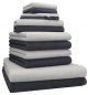 Preview: Betz 12 piece towel set BERLIN 100% cotton  bath towels  hand towels  guest towels  wash cloths  wash mitts colour silver grey - graphite