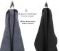 Preview: Betz Lot de 12 serviettes  BERLIN 100% coton 2 draps de bain 4 serviettes de toilette 2 serviettes d'invité 2 lavettes et 2 gants couleur gris foncé - graphite