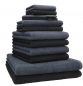 Preview: Betz 12 piece towel set BERLIN 100% cotton  bath towels  hand towels  guest towels  wash cloths  wash mitts colour dark grey - graphite