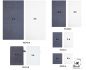 Preview: Betz BERLIN Frottier Handtuch-Set 12er - 2x Duschtücher - 4x Handtücher - 2x Gästetücher - 2x Seiftücher - 2x Waschhandschuhe –  Farbe dunkelgrau - weiß