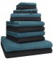 Preview: Betz 12 piece towel set BERLIN 100% cotton  bath towels  hand towels  guest towels  wash cloths  wash mitts colour graphite - dove blue