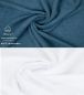 Preview: Betz 2 Stück Maxi Duschtücher XXL Größe 100x150cm Badetuch Duschtuch BERLIN taubenblau-weiß