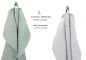 Preview: Betz BERLIN – 2 asciugamani 100% cotone – asciugamano da sauna- 100x200 verde giada - grigio argento