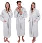 Preview: Betz Set of 3 Bathrobes with hood for men and women - sauna bathrobe 100% cotton - sauna dressing gown– BERLIN colour silver grey  Size S/M