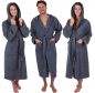 Preview: Betz Set of 3 Bathrobes with hood for men and women - sauna bathrobe 100% cotton - sauna dressing gown– BERLIN colour dark grey  Size L/XL