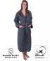 Preview: Betz Set of 3 Bathrobes with hood for men and women - sauna bathrobe 100% cotton - sauna dressing gown– BERLIN colour dark grey  Size L/XL