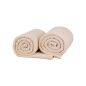 Preview: Betz 2 couvertures polaires douces taille 140x190 cm ou 2 coussins remplis toucher peluche tailles d'env. 36x36 cm, 25x50 cm, 20x40 cm ROMANIA couleur beige