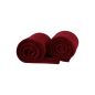 Preview: Betz 2 couvertures polaires douces taille 140x190 cm ou 2 coussins remplis toucher peluche tailles d'env. 36x36 cm, 25x50 cm, 20x40 cm ROMANIA couleur rouge foncé