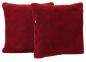 Preview: Betz 2 couvertures polaires douces taille 140x190 cm ou 2 coussins remplis toucher peluche tailles d'env. 36x36 cm, 25x50 cm, 20x40 cm ROMANIA couleur rouge foncé