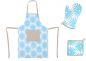 Preview: 3 Piece Kitchen Set Apron Oven Cloth Oven Glove FLOWER Colour: red - Kopie