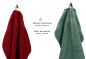 Preview: Betz Juego de 12 toallas PREMIUM 100% algodón de color rojo rubí/verde abeto