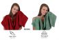 Preview: Betz Juego de 12 toallas PREMIUM 100% algodón de color rojo rubí/verde abeto