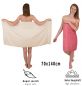 Preview: Betz Juego de 12 toallas PREMIUM 100% algodón de color beige arena/rojo frambuesa