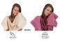 Preview: Betz Juego de 12 toallas PREMIUM 100% algodón de color beige arena/rojo baya