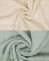 Preview: Betz Set da 12 asciugamani PREMIUM 100% cotone 2 asciugamani da doccia 4 asciugamani 2 asciugamani per gli ospiti 2 lavette 2 guanti da bagno sabbia/verde fieno