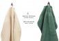 Preview: Betz Juego de 12 toallas PREMIUM 100% algodón de color beige arena/verde abeto