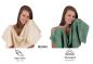 Preview: Betz Juego de 12 toallas PREMIUM 100% algodón de color beige arena/verde abeto