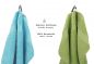 Preview: Betz 12 Piece Towel Set PREMIUM 100% Cotton 2 Wash Mitts 2 Wash Cloths 2 Guest Towels 4 Hand Towels 2 Bath Towels - ocean/avocado green